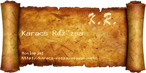 Karacs Rózsa névjegykártya