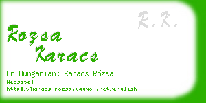rozsa karacs business card